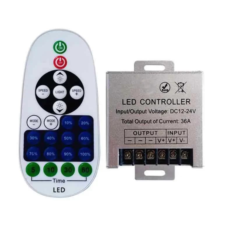 A01F-Dimmer Telecomando di Grande Potenza 360W per Controller LED Box, per Strisce LED Monocolore DC12-24V, Kit Dimmerabile con Telecomando IR a 23 Tasti