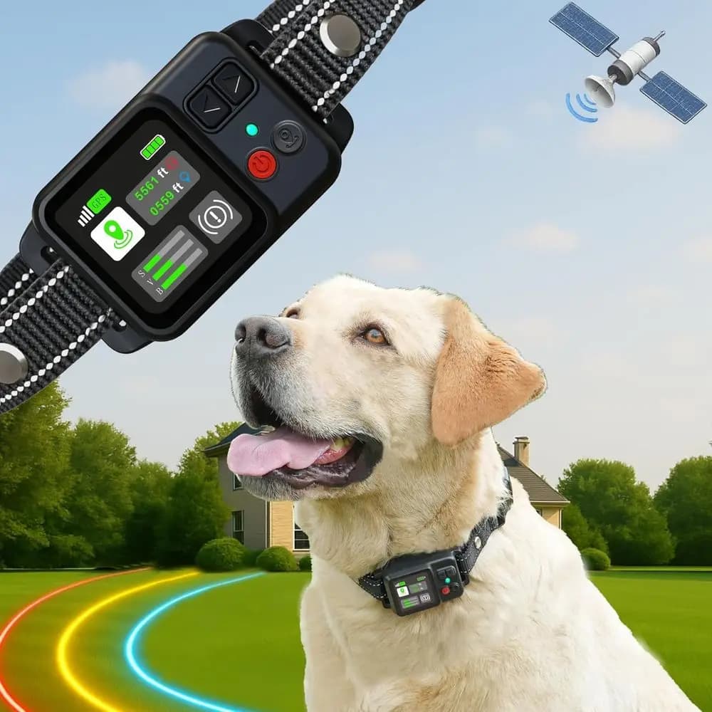 Sistema di Recinzione Wireless per Cani con Avviso Precoce, Protezione Automatica, Collare a Ricarica Rapida, Portata di 2000m, Impermeabile, Solo per Uso Esterno