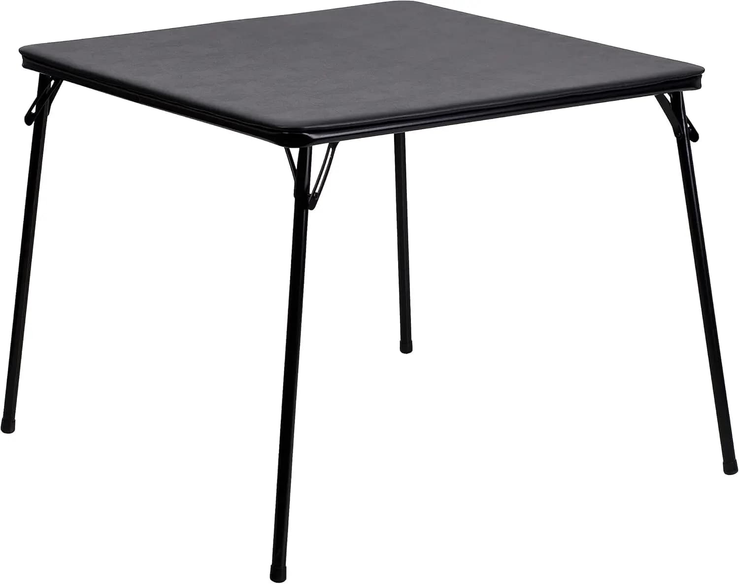 Tavolo da gioco pieghevole quadrato da 33,5 pollici con piano in vinile imbottito, tavolo da gioco portatile per 4 giocatori, nero