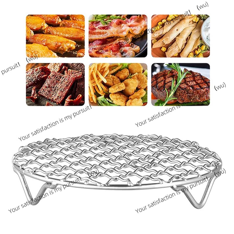 Round Cooling BBQ Grill Rack Stainless Steel Stackable Cooking Steaming Roasting Rack For Oven Pot Air Fryer Pressure Cake Pan