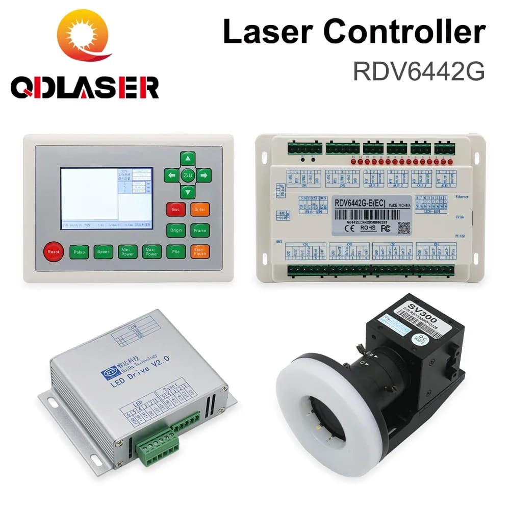 QDLASER Ruida RDV6442G+CCD Sistema di controllo laser Co2 per macchina per taglio e incisione laser Co2