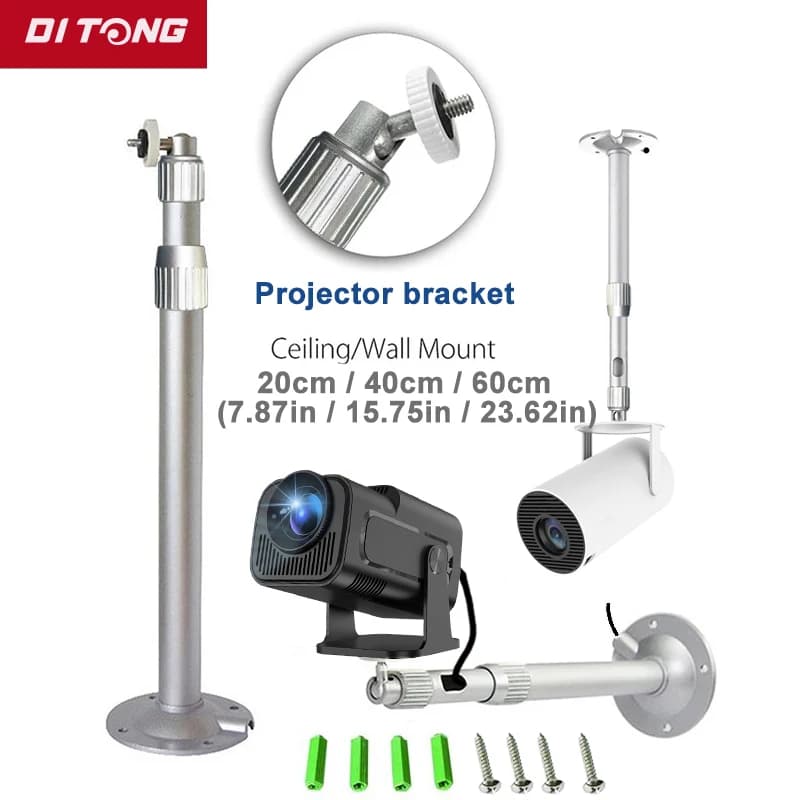 20/40/60 centimetri Proiettore Treppiede Parete In Metallo Montaggio A Soffitto 1/4 Supporto Del Basamento di Montaggio per HY300 Pro HY320 mini P30 TD80W Mini Proiettore