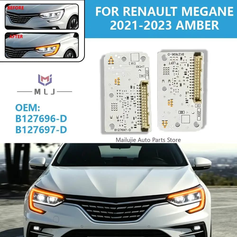 B127696-D B127697-D Amber Angel Eye DRL Light Source Chip LED Headlight Lamp Parts For Renault Megane 2021-2023 Lighting Parts