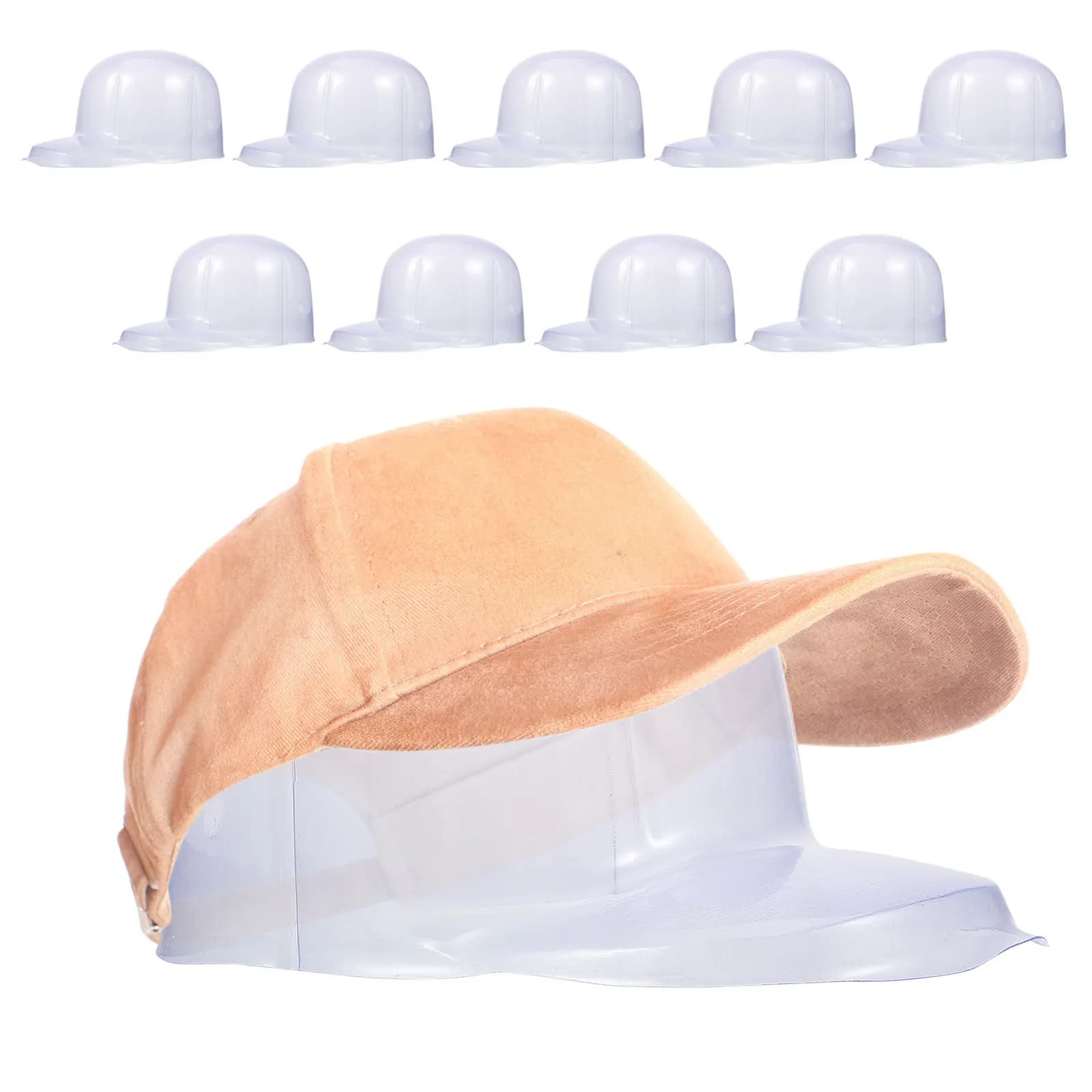 10 Pezzi Supporti Leggeri in Plastica per Cappelli, Espositori per Mantenere la Forma dei Cappellini da Baseball, Porta Cappelli da Viaggio