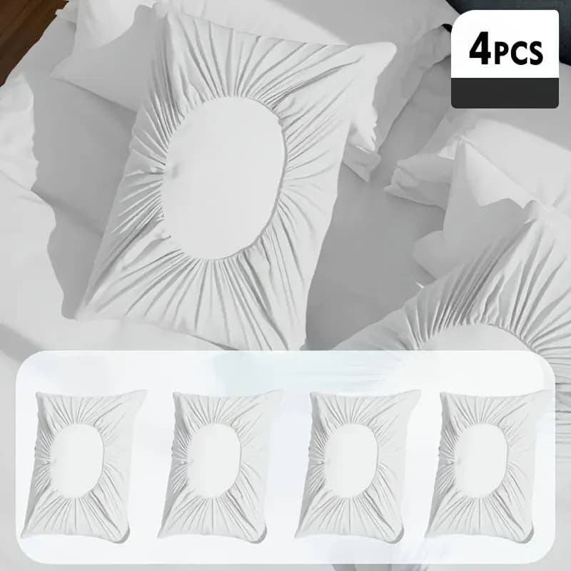 4Pcs Thick Soft Disposable Travel Pillowcases, Reusable Hand Washable Pillow Covers for Hotel Beauty Salon Outdoor Camping