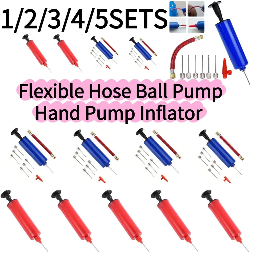 Flexible Hose Ball Pump Hand Pump Inflator Portable Basketball Pump Football Inflating with Pump Volleyball Hose Push Air