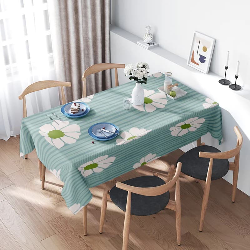 Modern tablecloth with floral print in Nordic style Home decoration Cotton linen Dining room Kitchen cap Decorative sheet