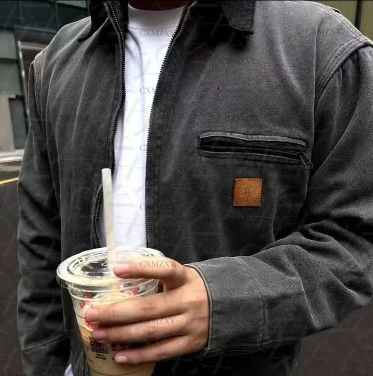 J97 Detroit Vintage Washed Denim Tooling Jacket Canvas Jacket