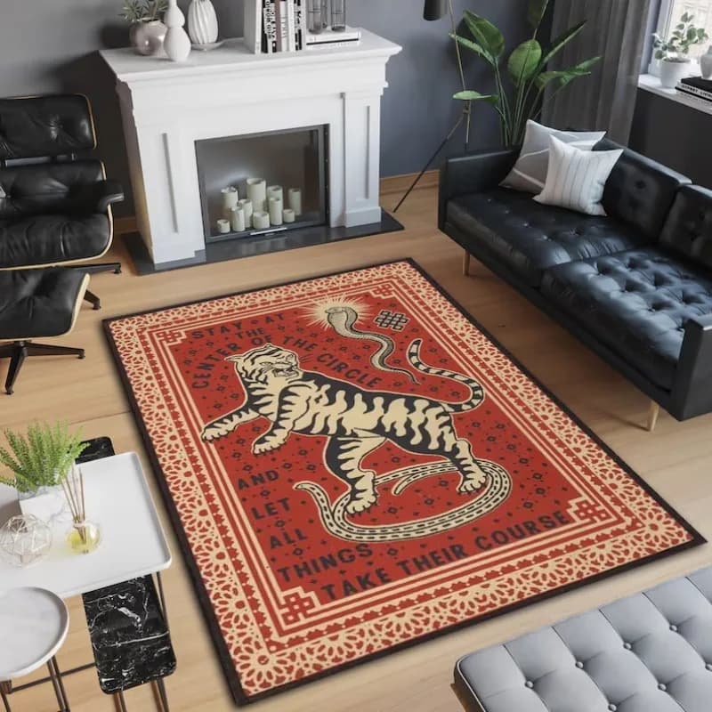Decorazione astratta moderna del tigre Tappeto del soggiorno Tappeto di grandi dimensioni Camera da letto Tappeto di peluche Creativo Divertente Tavolino Mat ».в ». Tapis