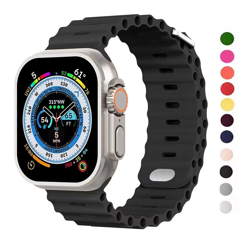 Cinturino oceano per Apple watch Ultra 49mm cinturino 44mm 45mm 41mm 40mm 46mm 42mm braccialetto in silicone iWatch serie 10 9 8 7 6 5 4 se 3
