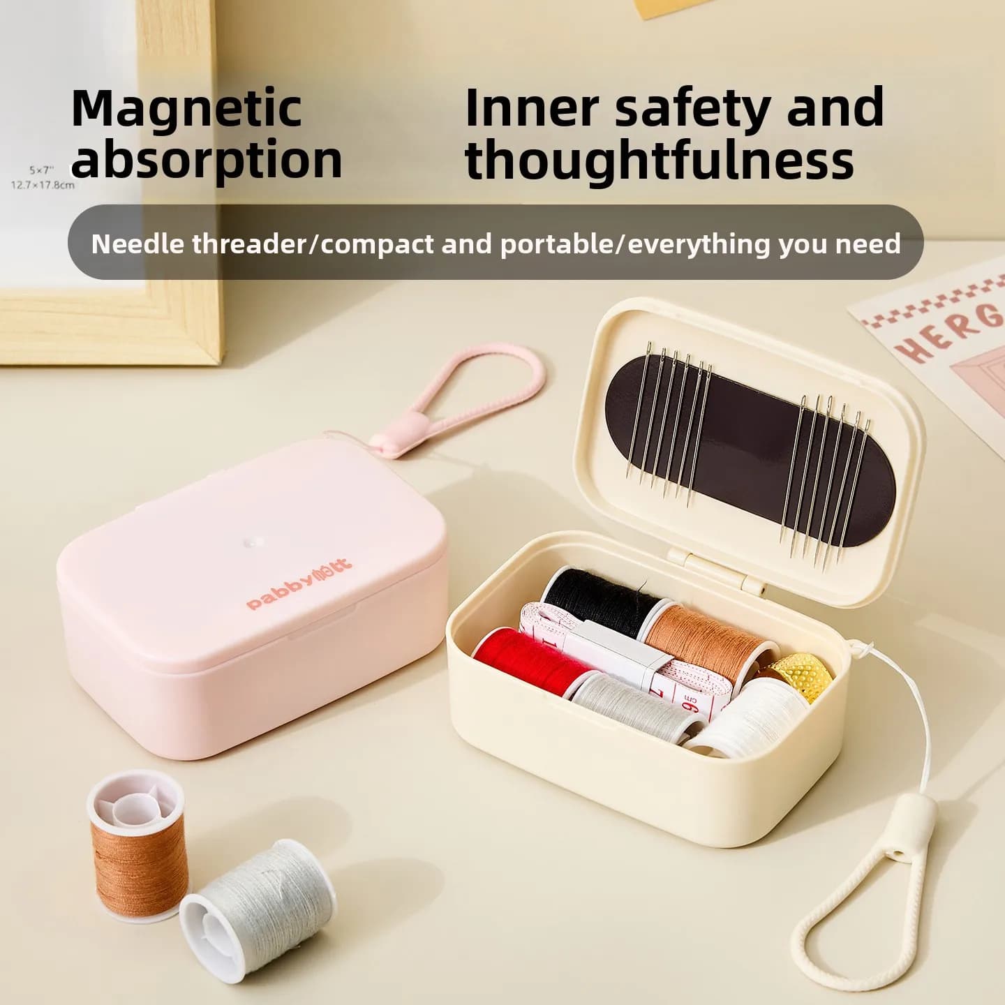 Magnetic Sewing Kit - Portable Home Sewing Set with Needles, Thread, and Accessories - Practical, Multifunctional, and Perfect