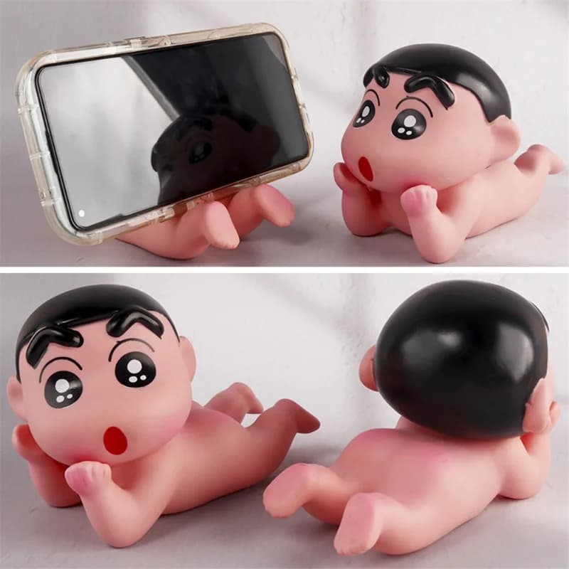 Crayon Shin-chan Phone Holder - Cute Anime Lazy Bracket for Desk & Car, Smartphone Stand, Creative Desktop Decor, Fun Gift