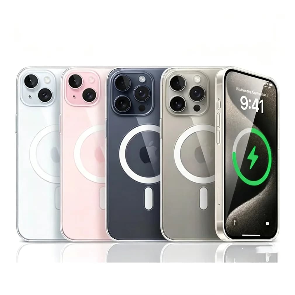 Original Transparent Magnetic Case for iPhone 17 16 15 14 Plus 13 12 mini 11 Pro Max 16E 17E Transparent Cover Compatible with MagSafe
