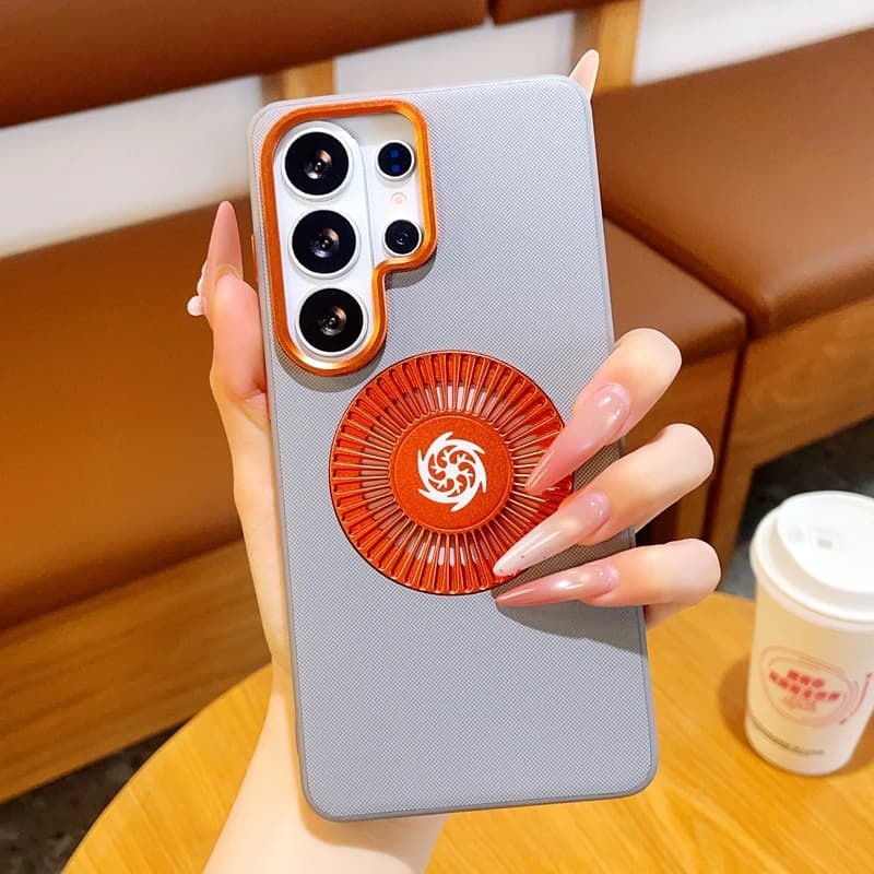 Magnetic Heat Dissipation Color Blocking Case for Samsung Galaxy S26 Ultra S25 S24 Shockproof for Magsafe Metal Button Cover
