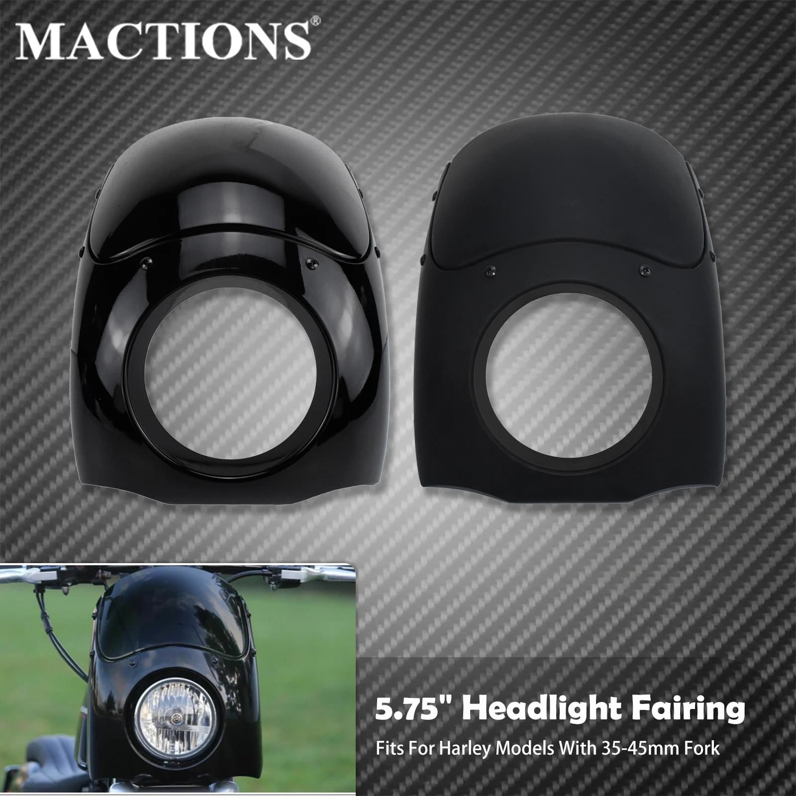 Moto 5.75 "faro carenatura faro parabrezza con 35-49MM carenatura supporto forcella per Harley Sportster XL 883 Dyna FXR FXD