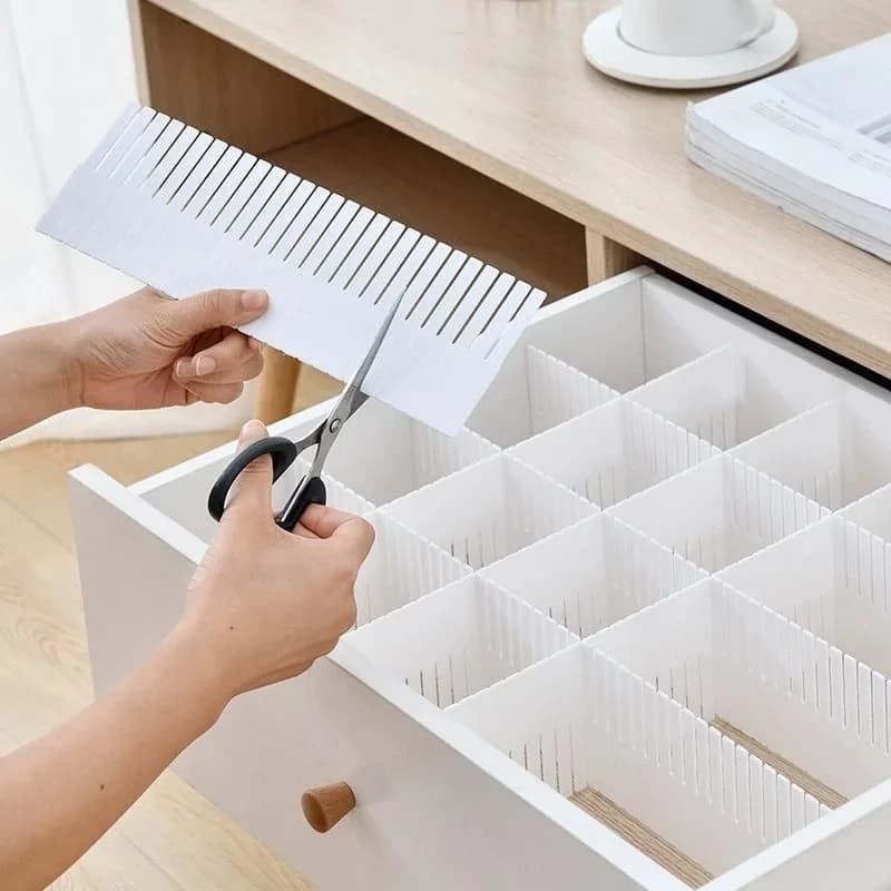 10pcs Adjustable Drawer Divider Household DIY Storage Shelves Organizer Partition Board for Socks Underwear Organize