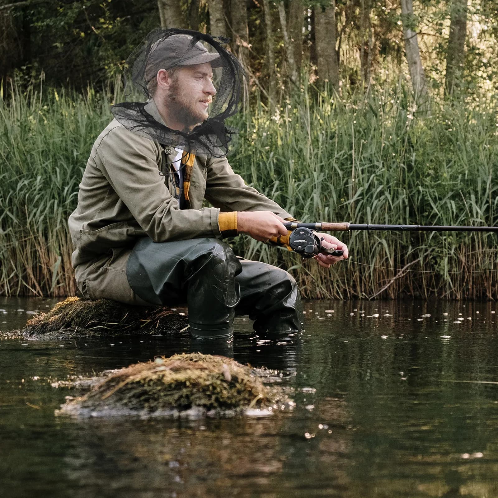 2 Pezzi Reti Pieghevoli Compatte per Cappelli, Protezione Traspirante Contro le Zanzare, Copricapo per Pesca, Apicoltura, Diserbo e Giardinaggio
