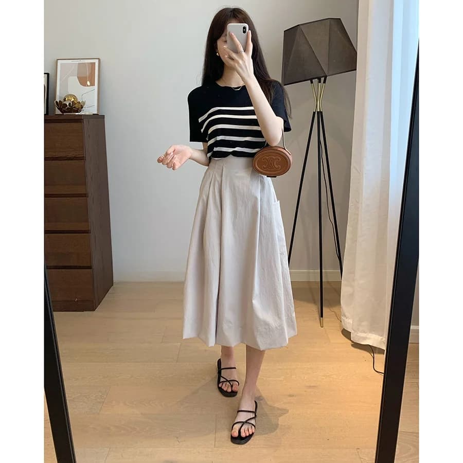 Pantaloni a Vita Alta e Gamba Larga, Leggeri e Traspiranti, Protezione Solare, Design Semplice Estivo, Pantaloni Casual