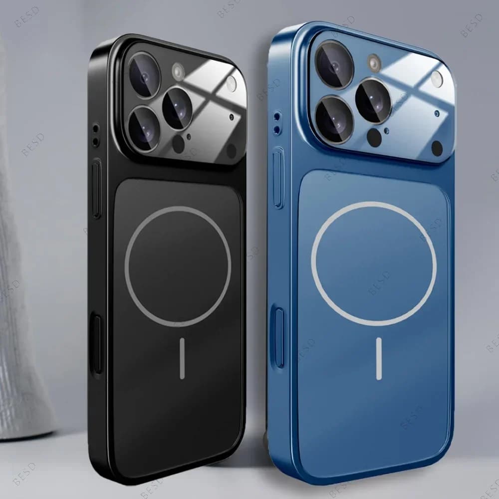 Custodia originale in vetro nano opaco per iPhone 17 Pro Max 16 15 14 13 Pro Max 17Air magnetico Magsafe armatura di ricarica wireless Funda