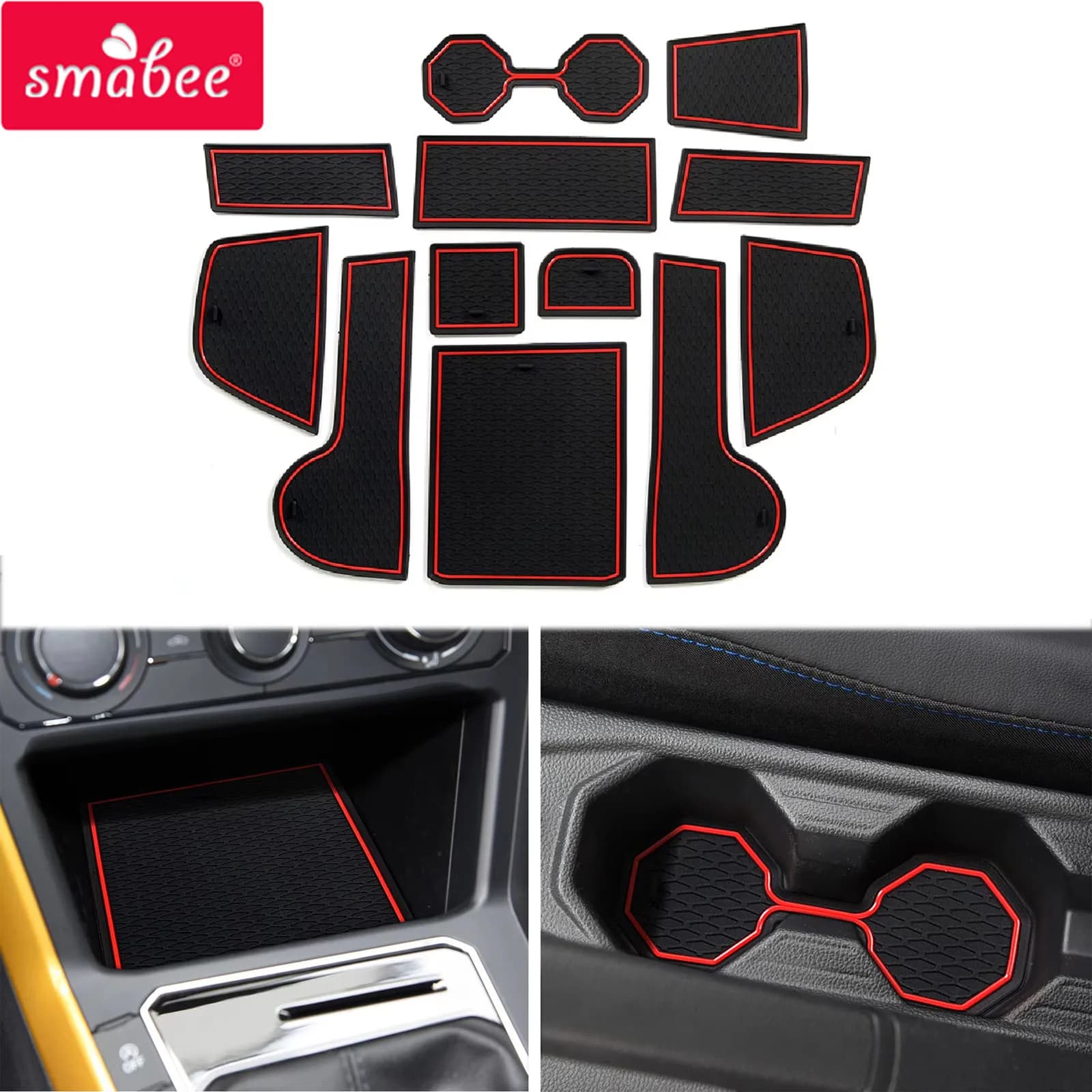 For VW Volkswagen POLO MK6 AW 2018-2023 Anti-slip mat for gate Slot for car door Groove Cup Pad interior accessories