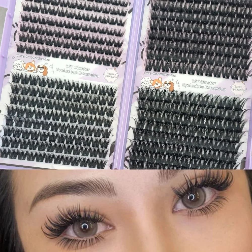 Ciglia Finte a 10/20/32 File, Curvatura D, Densi, per Trucco, Lenght, Spesse, 12-16MM, Natural