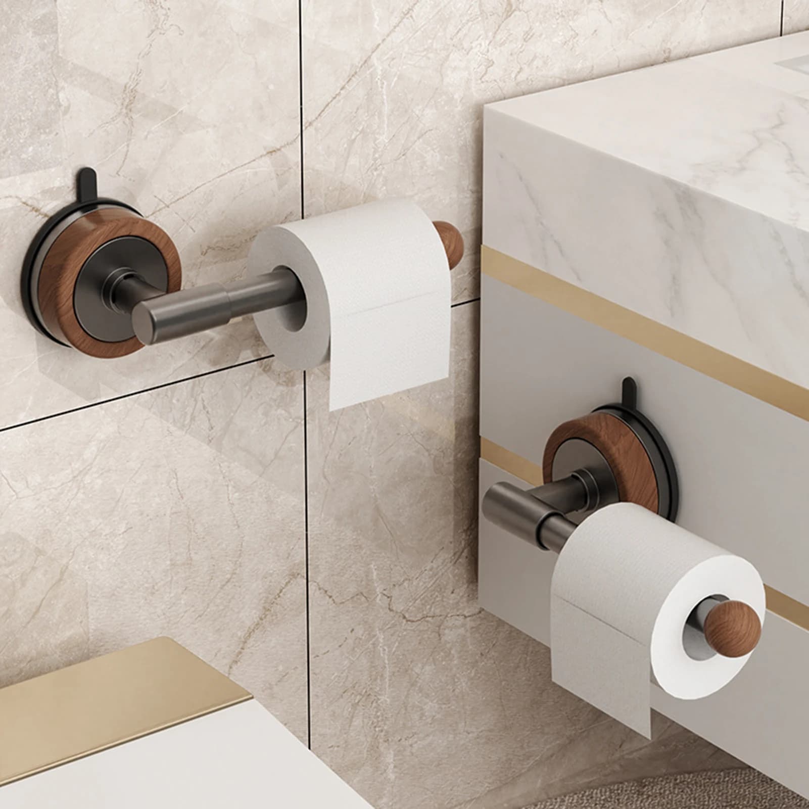1 pz ventosa porta carta igienica senza trapano dispenser per rotoli di carta igienica cravatta per capelli asciugamani organizzatore bagno salvaspazio gancio
