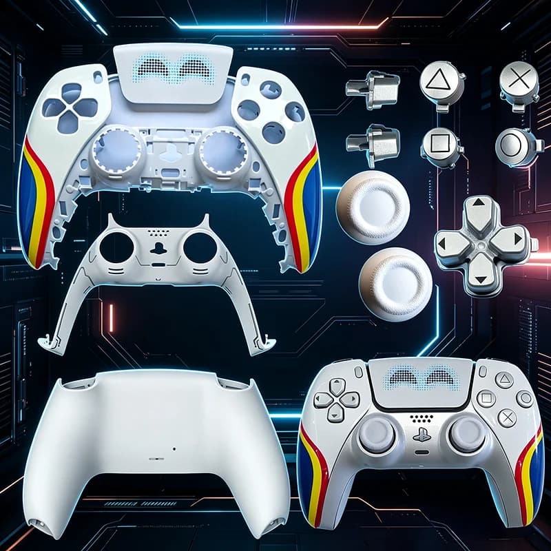Custodia di ricambio fai-da-te per controller PS5 con motivo, per riparazione e sostituzione della cover del controller PS5, accessori per riparazione.