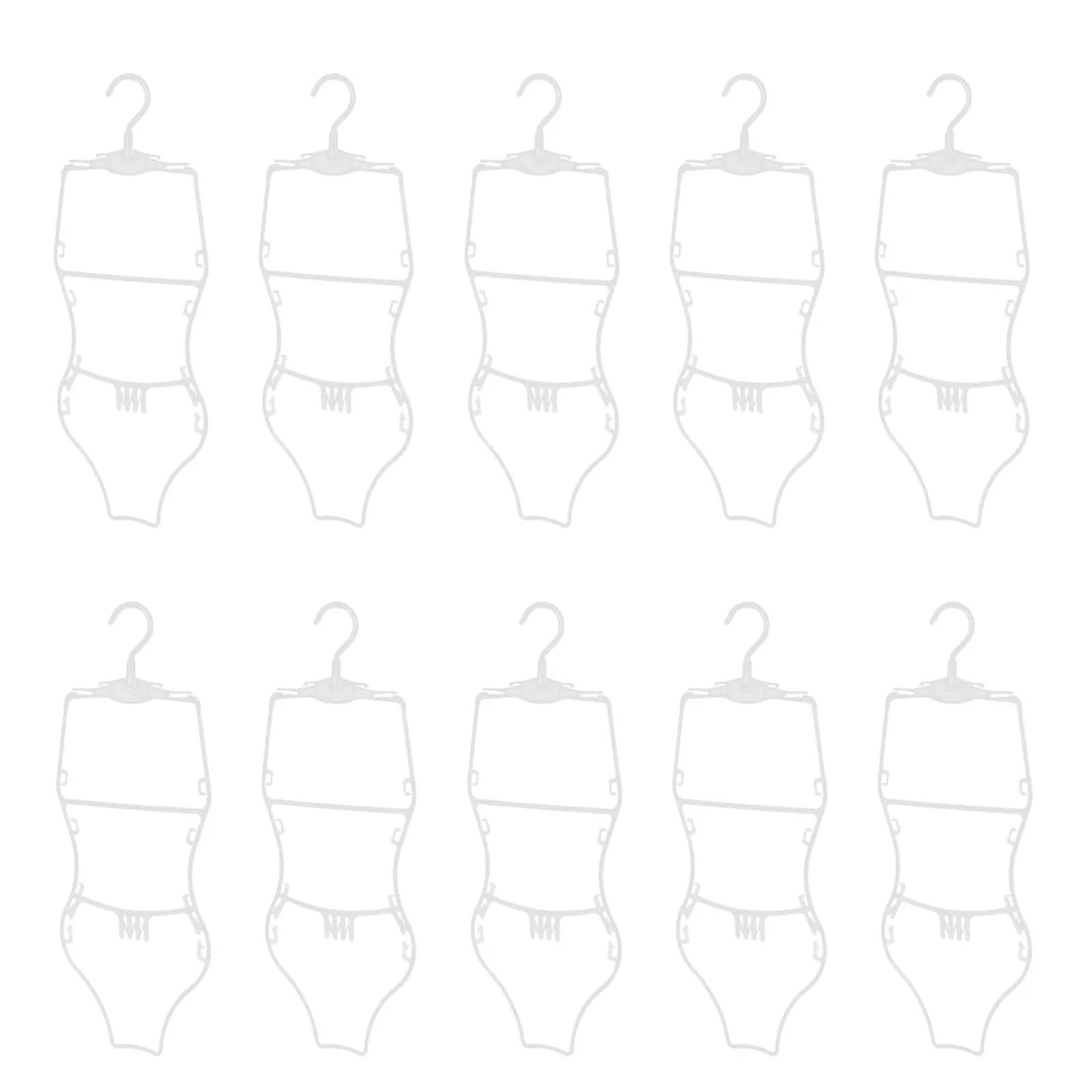 10Pcs Swimsuit Hangers Body Shaped Swimsuit Organizer Plastic Clothes Hangers for Swimwear Lingerie Travel