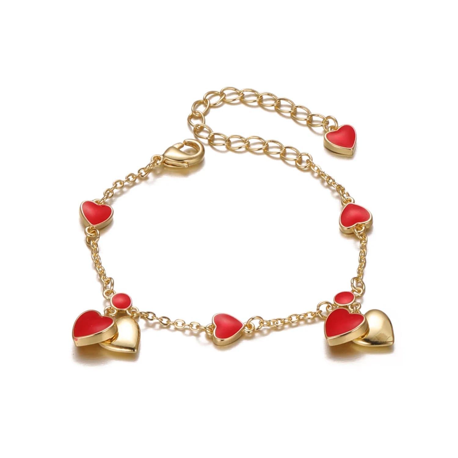 Braccialetti con ciondoli a catena con bracciale a cuore per bambini Ragazze Toddle Bambini Abbigliamento quotidiano Regalo per feste di compleanno