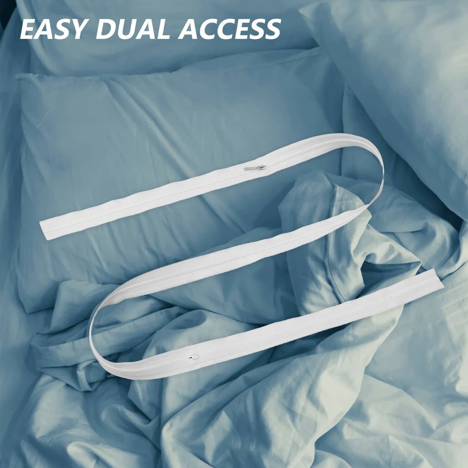 20Pcs Heavy Duty Double Tab Nylon Zippers Sewing Kit for Duvet Covers Bed Sheet Accessories Canvas Covers Twin Zipper Closure