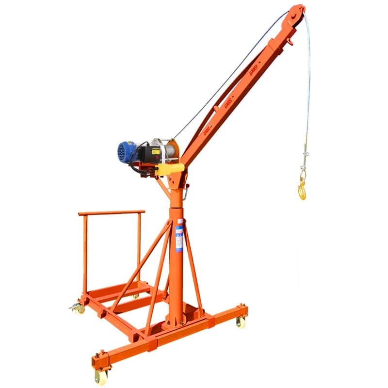 Mobile Small Crane Home Electric Telescopic Boom Construction Jib Hoist Lifting Portable Mini Crane Lift