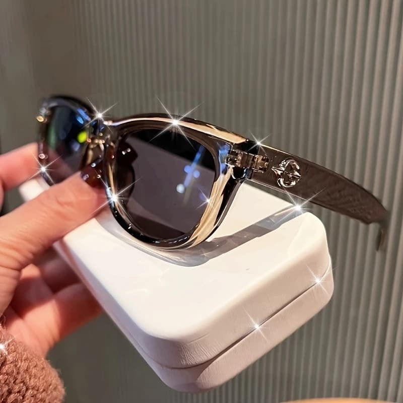 1 pair of classic driving glasses - lightweight and durable fashion glasses with unisex designer polycarbonate frames and resin lenses