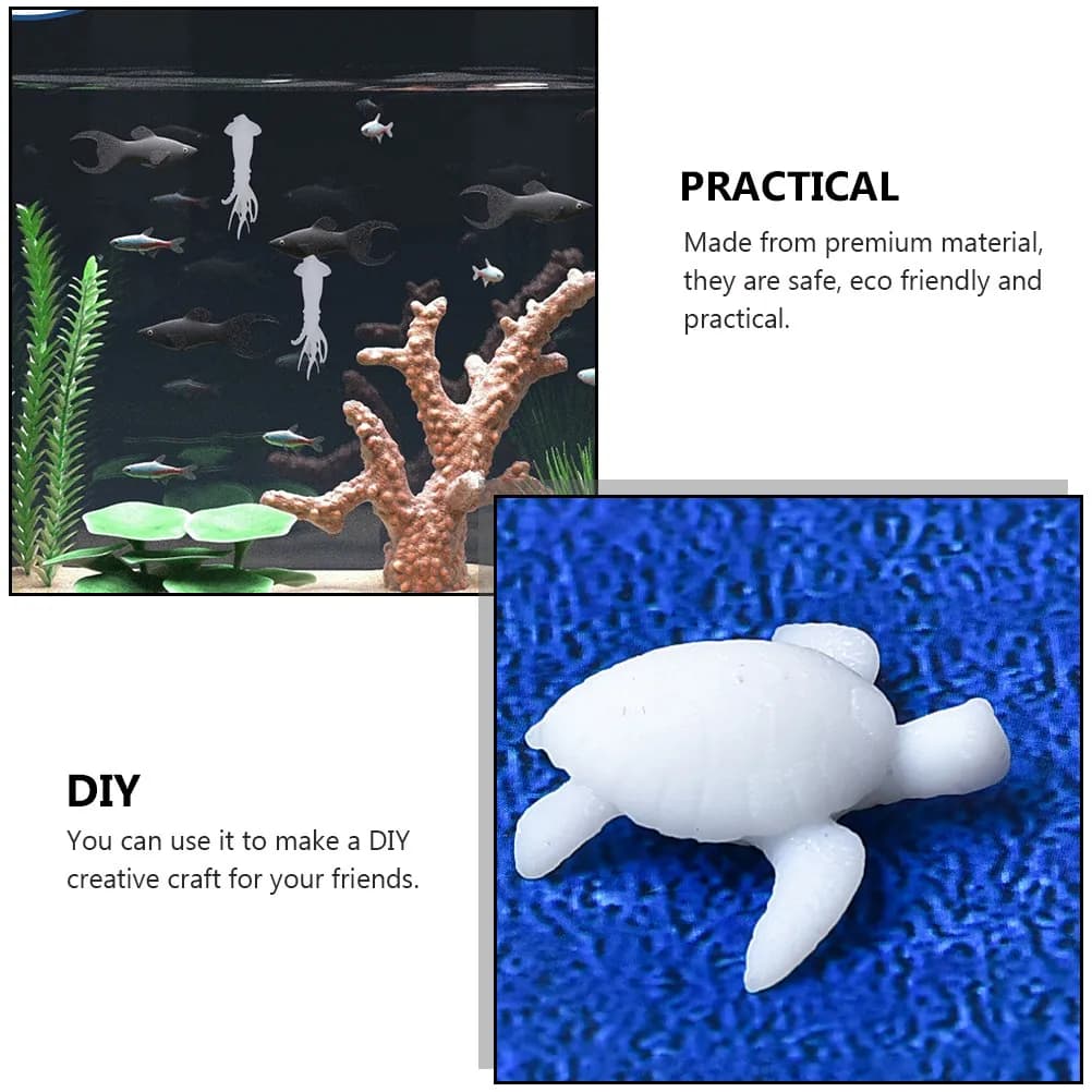 5 Pezzi Mini Paesaggio Marino 3D, Accessori per Micro Paesaggi, Fai da Te, Tartaruga, Calamaro, Subacqueo, Decorazioni in Resina Cristallina Epossidica