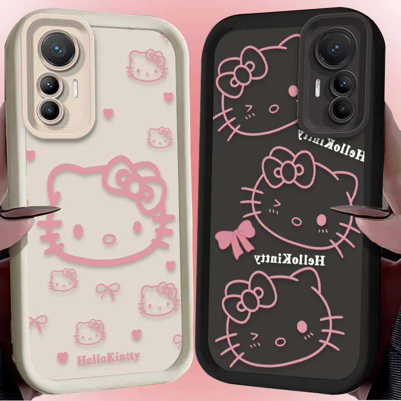 Custodia Protettiva Rosa Carina Hello Kitty Antiurto per Xiaomi Poco F7 F6 F5 F4 F3 M5s C65 C75 C71 X7 X6 X5 X4 GT X3 NFC M7 M6 Pro 4G 5G