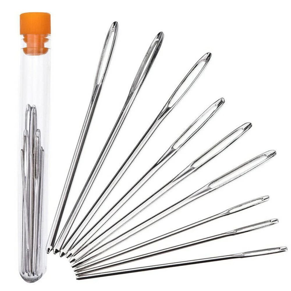 Handmade 9Pcs Thread Stitch Darning Leather Embroidery Tool Sewing Accessories Knitting Needle Sewing Needles