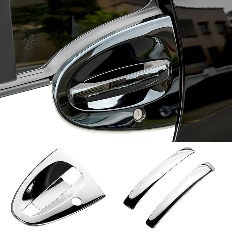 Maniglia per portiera auto Ciotola Copertura protettiva antigraffio Adesivo per finiture cromate in acciaio inossidabile 304 Accessori auto per Smart 451 Fortwo