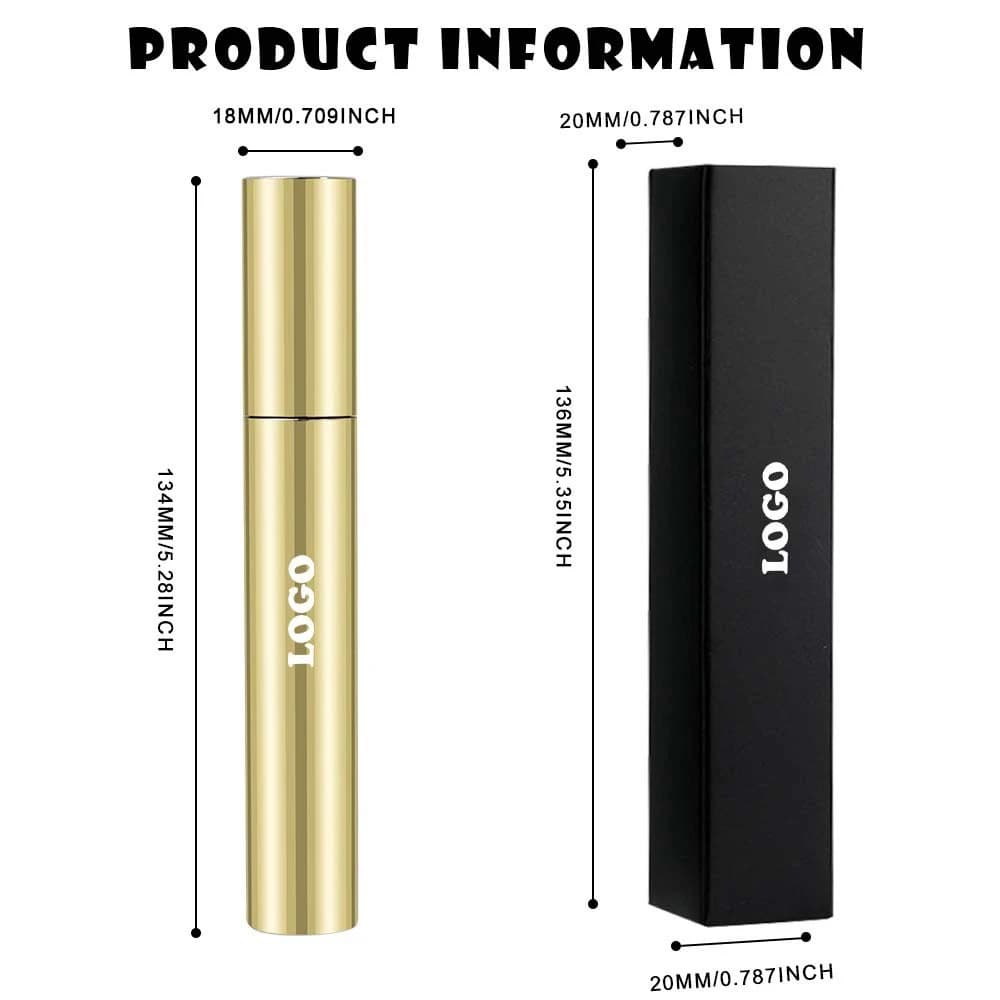 Mascara 6ml con Etichetta Privata, Logo Personalizzato, 3 Colori, Impermeabile, Anti-sbavatura, Volumizzante, Allungante, Fissante, Colorato, ad Asciugatura Rapida
