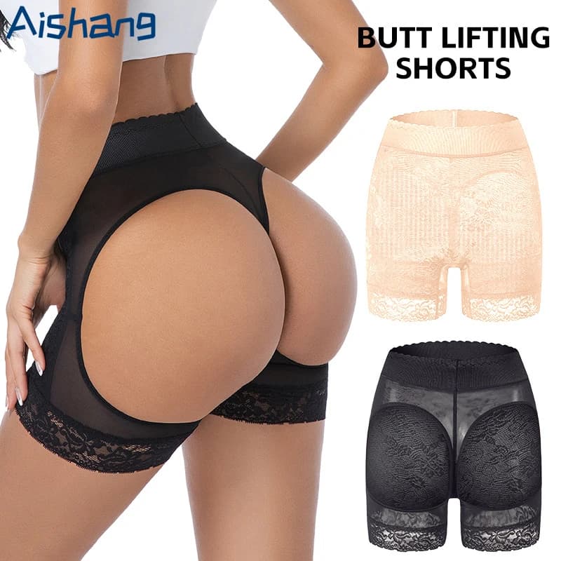 Women Buttock Open Hip Booty Shorts Lace Butt Lifter Shaper Panties Body Shaper Wedding Pant Underwear Female Ass Push Up Panty