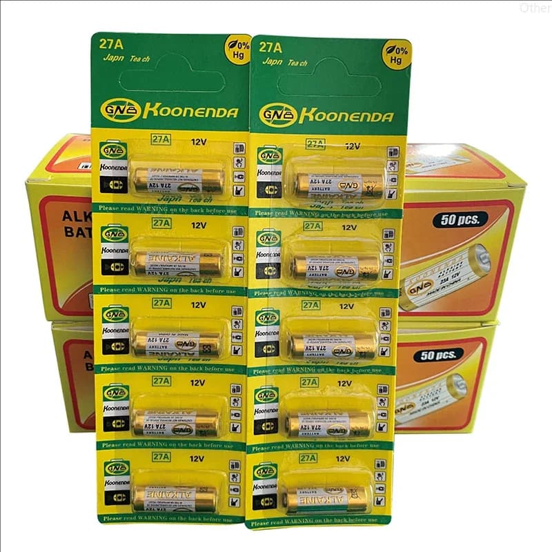 Batteria alcalina secca 12V 27A A27 G27A 27MN MS27 GP27A L828 V27GA ALK27A per campanello, walkman, allarme auto, telecomando 10 pezzi