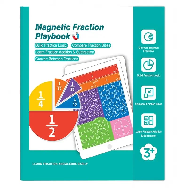 Set di Mattoncini e Cerchi Magnetici per Frazioni, Gioco Educativo per Bambini, Apprendimento di Addizione e Sottrazione delle Frazioni, Giocattolo Didattico Prescolare