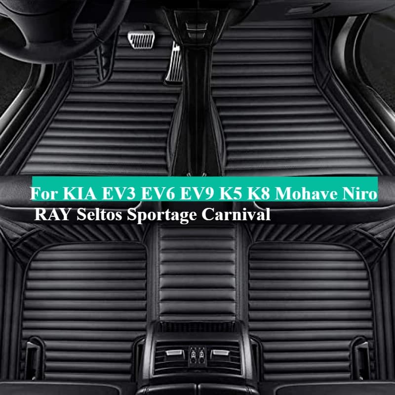 Custom Car Mats for KIA EV3 EV6 EV9 K5 K8 Mohave Niro RAY Seltos Sportage Carnival Accessories Cars Leather Carpet