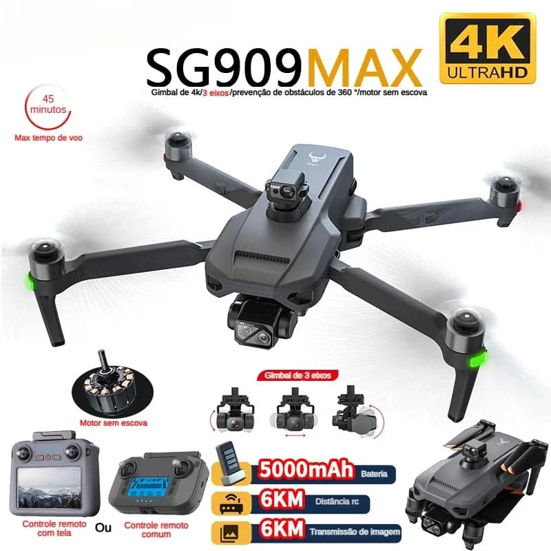 ZLL SG909 SG909MAX Drone professionale con fotocamera 4K Giunto cardanico a 3 assi 5G 360 Evitamento ostacoli Touch Screen FPV Brushless RC Dron