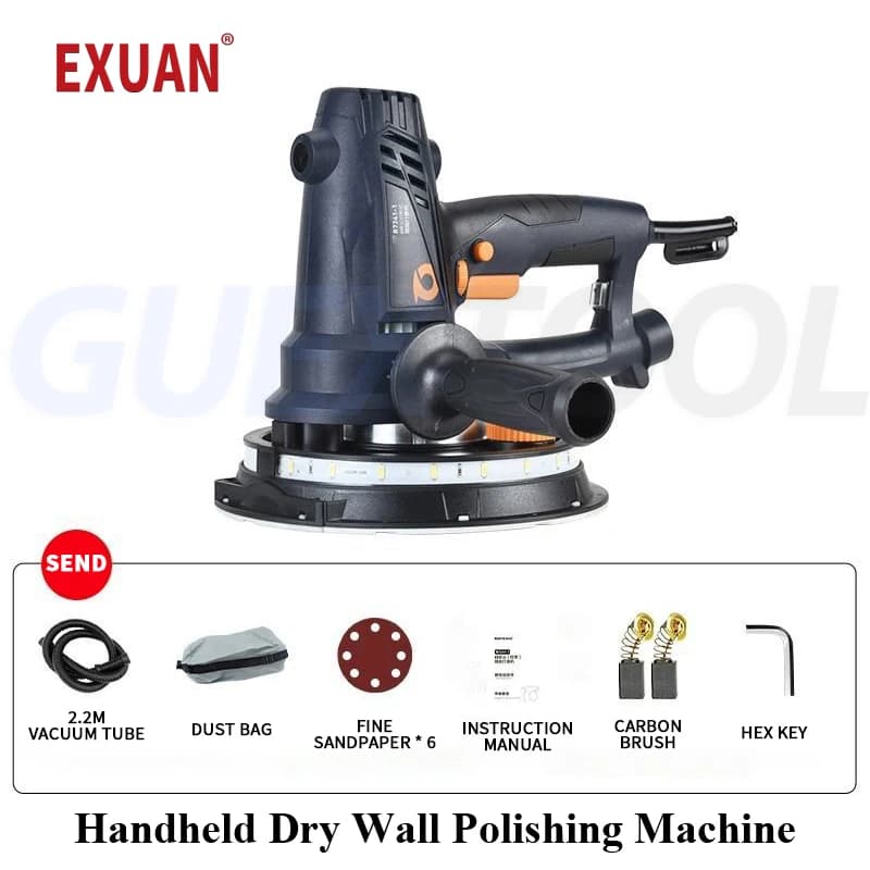 Wall Polishing Machine Dust-free Electric Putty Polishing Machine Handheld Self-priming Wall Sandpaper Machine With LED Strip