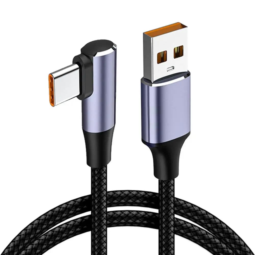4.0 cavo ad angolo retto cavo dati A 90 gradi 100W PD linea di ricarica rapida cavo da USB A A USB tipo C per telefono cellulare portatile