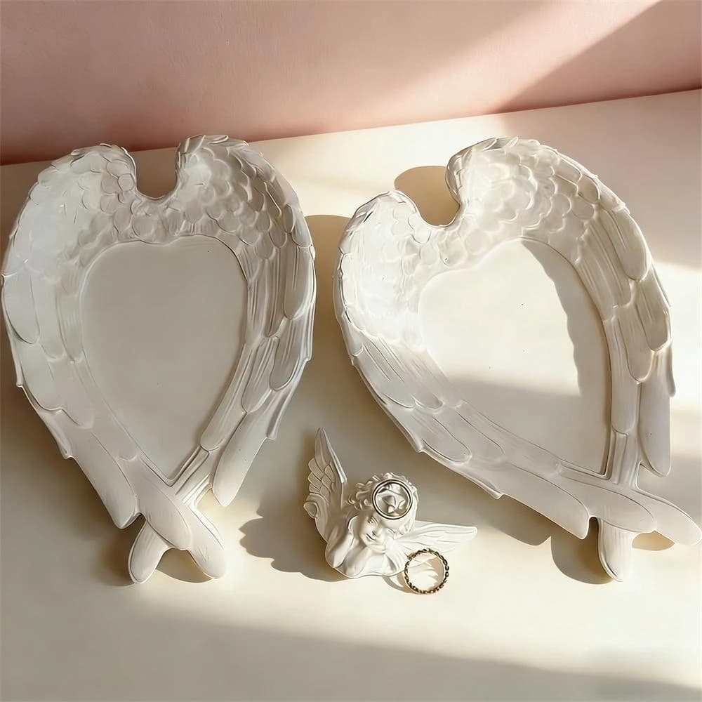 Creative Wings Concrete Tray Silicone Molds DIY Cement Plaster Jewelry Display Plate Earrings Storage Tray Resin Epoxy Mould