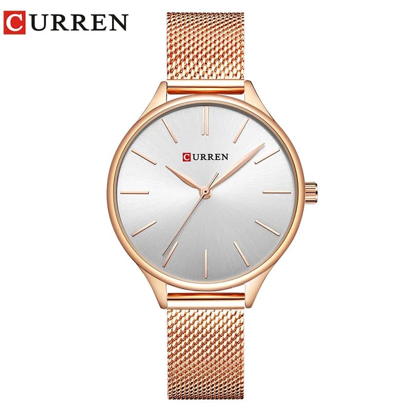 CURREN Simple Watches Hot Sale Ladies Brand Wrist Watch Fashion Dress Women's Wrist Watch Rose Gold Gifts