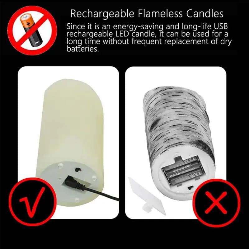 Ideal # LED candles, flame-free threshing candles, rechargeable candle, real wax candles with remote control, 10 cm A