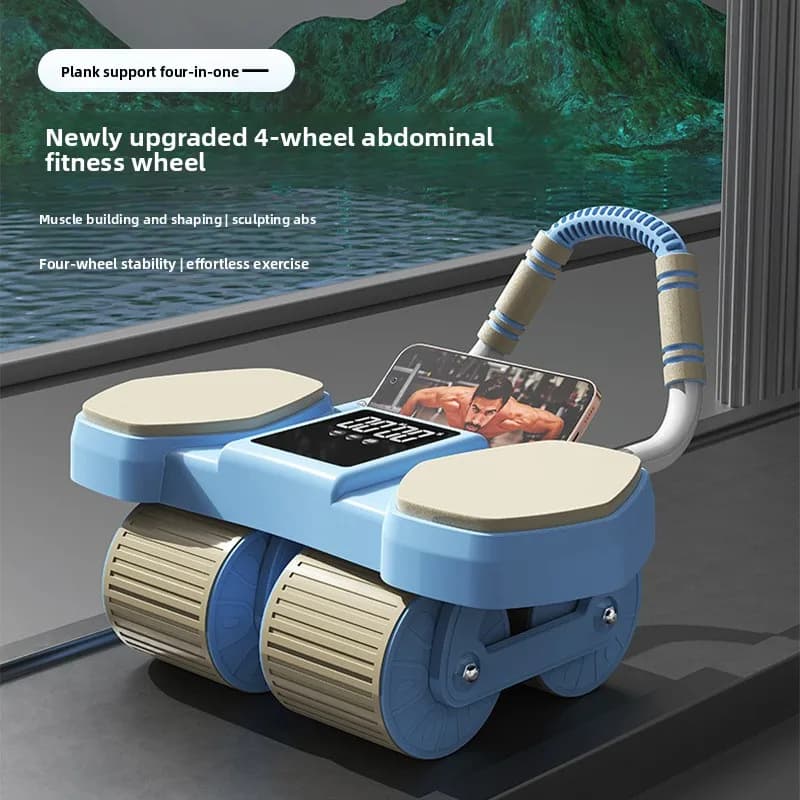 Four Wheel Automatic Rebound, Abdominal Compression, Abdominal Muscle Training, Home Ab Rollers and Portable Fitness Equipment