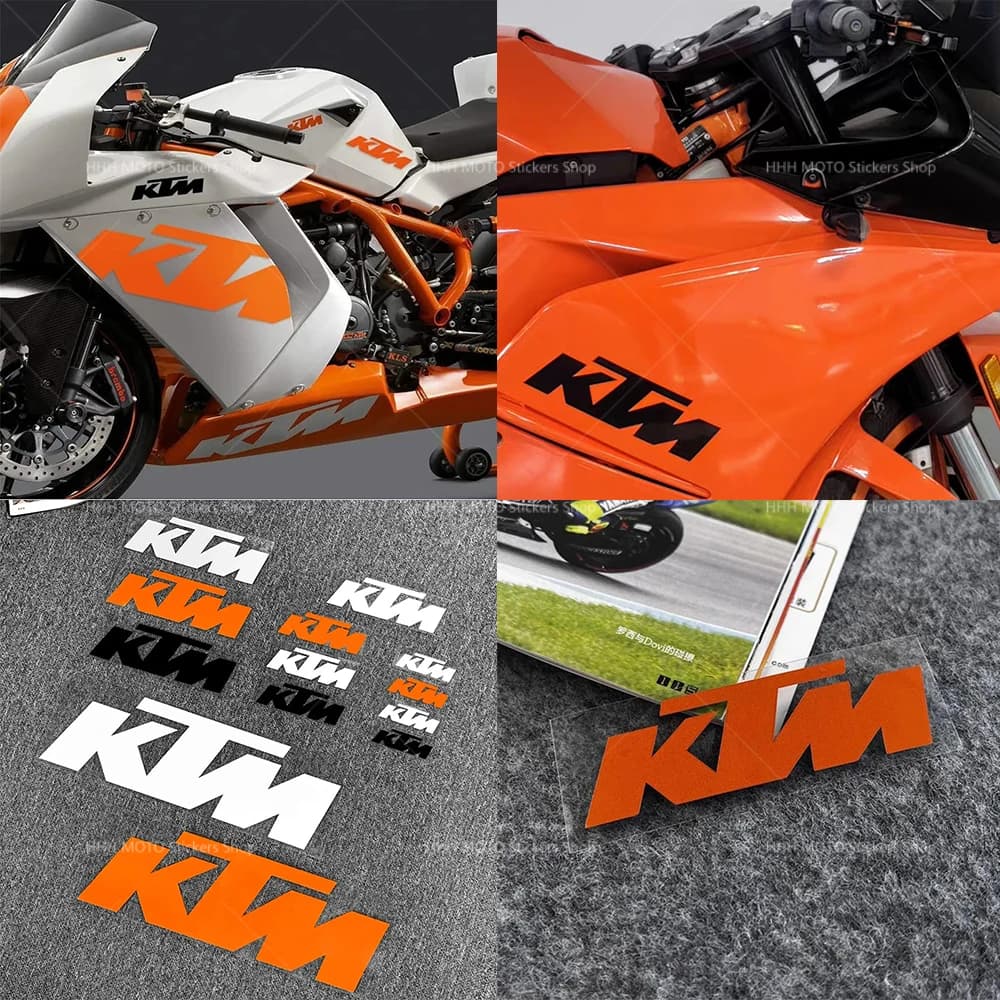 Adesivi Riflettenti Impermeabili per Moto, Decalcomanie Logo KTM, Copertura Graffi, Personalizzazione Carrozzeria e Casco