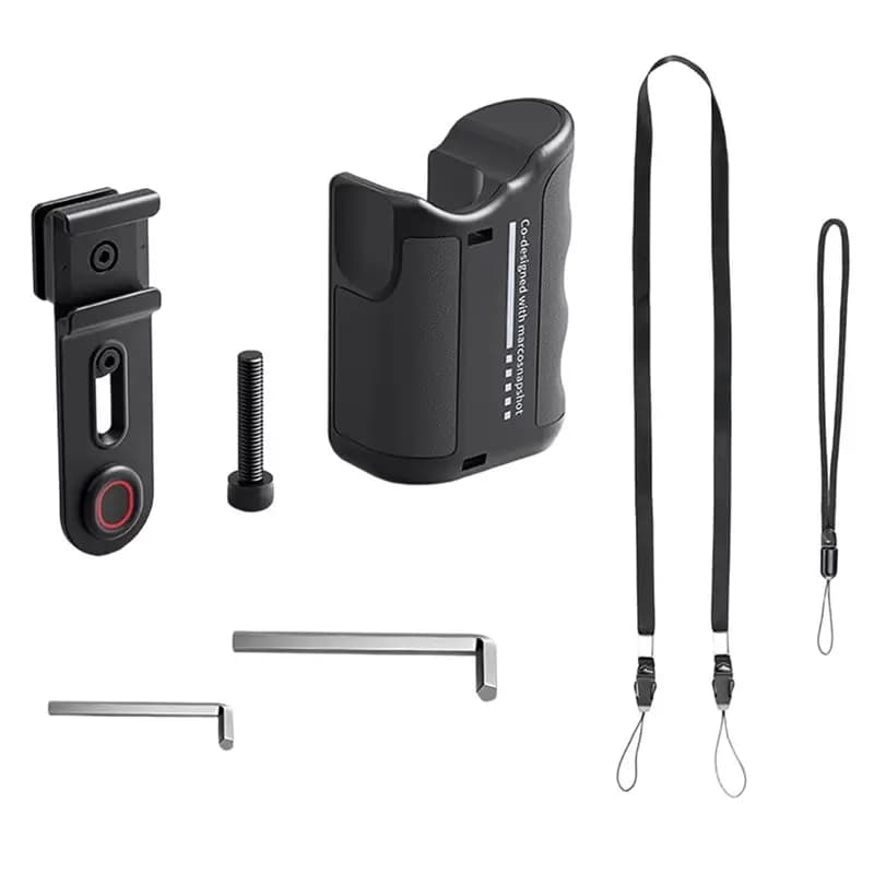 Supporto esteso per fotocamera in ABS compatibile con DJI Action della serie For Hero, con pulsante di scatto integrato